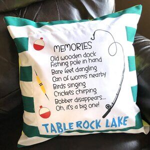Table Rock Lake Pillow Cover, 18x18: Summer House Cabin Decor, Boating Fishing